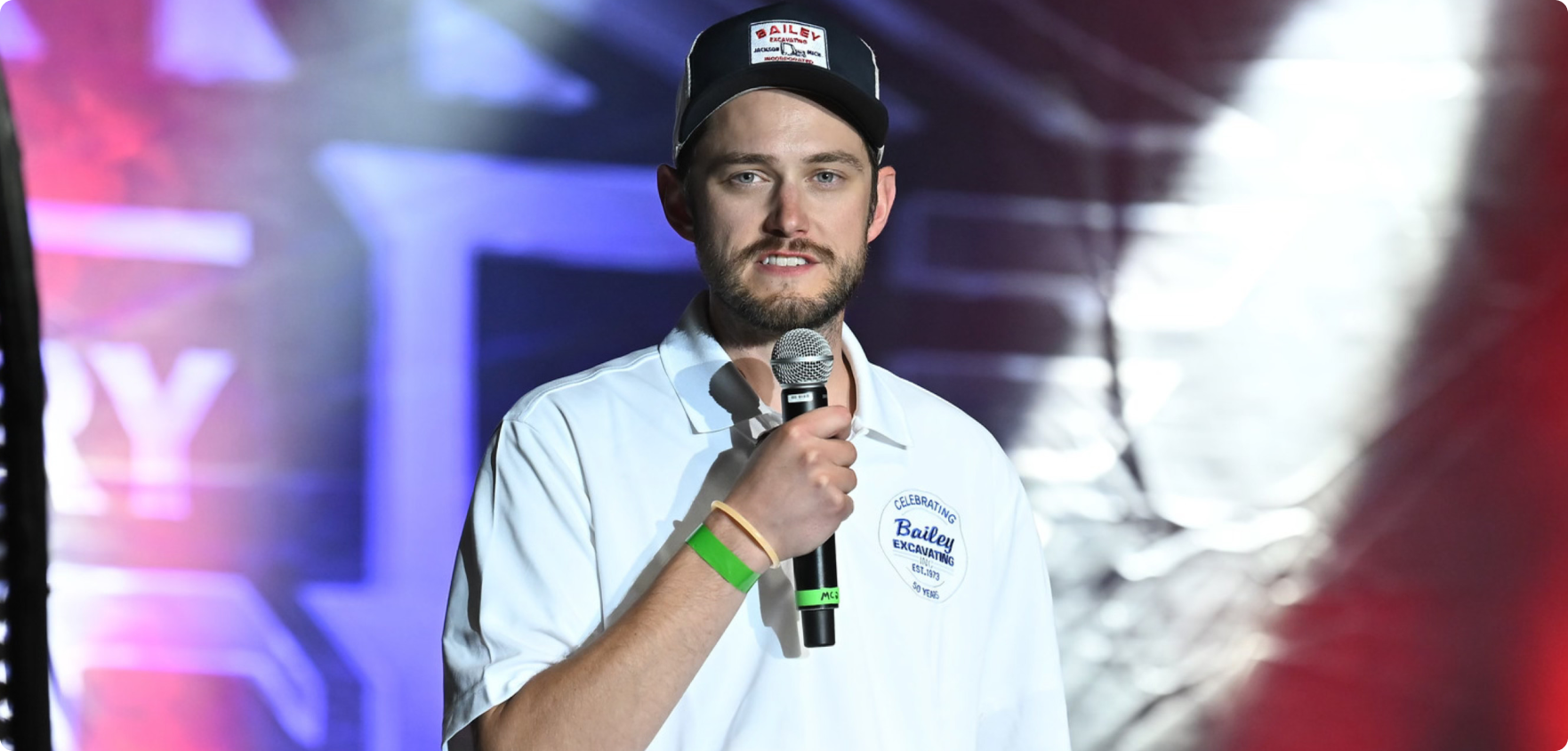 Jacob Bailey giving an introduction speech at BaileyFest 2023.